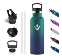 Vikastar Botella Termica, 500 ml Sin BPA, Botella Agua Acero Inoxidable, Reutilizable, Cantimplora, Mantener 12H Caliente/24 Frío, Botella de Agua para Niños, Deportes, Fitness, Verde & Azul
