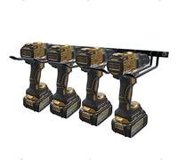Vikerniel - Soporte para taladros, organizador de herramientas eléctricas, soporte de pared para 4 estantes de metal inalámbricos, estante de almacenamiento para herramientas inalámbricas Dewalt para