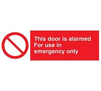 Viking signos pa600-l62 - 3 M "esta puerta está Alarmado para uso de emergencia solo 'Sign, 3 mm plástico rígido, 200 mm H x 600 mm W