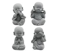 VIKKSAER Bonita Estatua de Buda bebé, esculturas sonrientes de Arenisca para decoración del hogar, Figura de monjes, Delicada Buda, Regalos culturales y creativos, Adornos de muñecas para el hogar