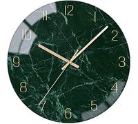 VIKMARI Reloj de Pared 30 cm Moderno Silencioso Mármol Verde Cocina Salón