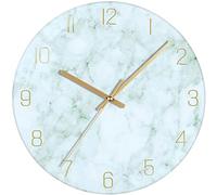 VIKMARI - Reloj de Pared de Cristal silencioso no para Pared - Calidad de Cuarzo con Pila Redonda de 12 Pulgadas Pulsera Estilo