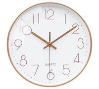 VIKMARI Reloj de Pared Grande 30cm Moderno Rosa Dorado para Salón Comedor
