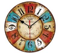 VIKMARI Reloj de Pared Vintage Industrial de 20 cm, Relojes Redondos Pequeños Sin Tictac de Estilo de Casa de Campo, Decorativos para Cocina, Sala de Estar, Dormitorio y Baño