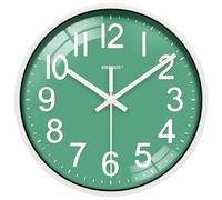 VIKMARI Reloj Pared 30 cm Verde Salvia Moderno Silencioso Baño