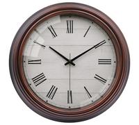 VIKMARI Vintage Marrón Reloj de Pared, 30cm Movimiento de Cuarzo Slencioso para Salon Cocina Dormitorio Oficina (Números Romanos)