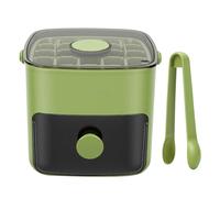 Vikye Bandeja para Cubitos de Hielo de 48 Rejillas con Tapa, Máquina para Hacer Hielo de Fácil Prensado y Caja de Almacenamiento (GREEN)