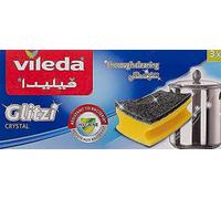 Vileda Esponja rectangular de fibra 139787 negro, azul, amarillo – 3 unidades