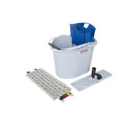 Vileda 129672 - Kit de limpieza en húmedo con fregona plana y cubo de fregar