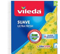 Vileda Paño de limpieza Ultrafresh 3D antibacterias 30% microfibras Amarillo 2 unidades