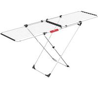 Vileda Doble tendedero extensible 157245 – Acero y aluminio, blanco, 61 x 19.5 x 130.5 cm