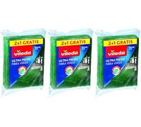 Vileda 165717 Fibra Verde Ultra Fresh, Cloruro De Plata, Pequeño, 3 (Paquete de 3)