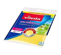 Vileda Actifibre Bayeta para Cristales, Gamuza, Amarillo, 36 cm x 32 cm | 100% microfibra | Capa de PVA para absorción en seco y húmedo | Ideal para cristales y espejos | Hasta 60°C