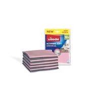 Vileda Actifibre Soft Universal, bayeta Multiusos de 100% Microfibra, Limpieza sin Marcas, Muy Absorbente, Tacto Suave, Lavable a 60 °C, Rosa Claro y Gris