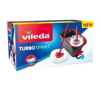 VILEDA Cubo Turbo Smart Set Cubo con pedal palo de 3 piezas y fregona de microfibras triangular o mas 1 extra de recambio, sistema de limpieza que incluye un cubo con pedal, fregona de microfibras tri