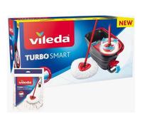VILEDA Cubo Turbo Smart Set Cubo con pedal palo de 3 piezas y fregona de microfibras triangular o mas 1 extra de recambio, sistema de limpieza que incluye un cubo con pedal, fregona de microfibras tri