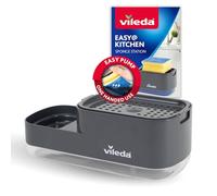 Vileda Dispensador de jabón para lavavajillas Pump con Soporte para Esponja. Práctica solución 2 en 1 para la Cocina. Dispensador de jabón Integrado para una fácil dosificación con una Sola Mano