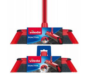 Vileda DuActiva Classic 2en1 Cepillo con Esponja + Recambio, Mango 130 cm