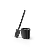 Vileda Escobilla de Inodoro con Soporte, escobilla de Inodoro de plástico Resistente en Color Negro, higiénico con Superficie Antideslizante para el Cuarto de baño