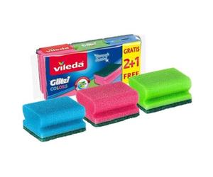 Vileda Estropajo Salva-Uñas Glitzi Colors Pack 3