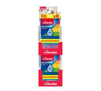 Vileda Expositor con 10 packs de 8 uds. de bayetas de microfibra colores