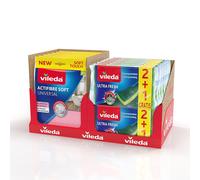 Vileda Expositor sobremesa con 15 bayetas Actifibre y 12 estropajos Ultrafresh