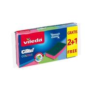 Estropajo salvauñas Vileda Glitzi Colors High Foam | Estropajos Coloridas | Altamente Higiénicas | Excelente Poder de Limpieza | Tratamiento Antibacteriano | Elimina Suciedad sin Esfuerzo