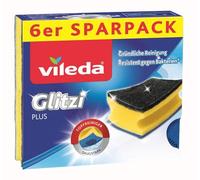 Vileda Estropajos Glitzi Plus antibacterianos absorbentes – Paquete de 4 (4 x 6 piezas)