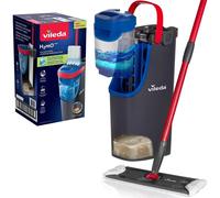 Vileda H2Pro Mopa Plana con Cubo Doble, Separación de Agua Limpia y Sucia, Microfibra Lavable y Diseño Compacto