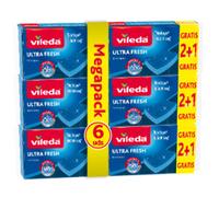 Vileda I Packs de 6 Estropajos Salvauñas Ultra Fresh / Fibra y Esponja No Raya / Estropajo Verde I Pack de 6 Estropajos