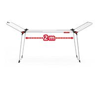 Vileda Infinity Flex, tendedero Grande y Extensible hasta 30 m, Acero y Aluminio, alas Altas, ya montado, con Ruedas