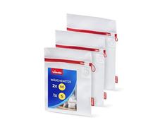 Vileda Juego de 3 redes de lavandería para lavadora: 2 x 30 x 40 cm + 1 bolsa de 25 x 30 cm de poliéster resistente con cremallera para sujetadores, lencería, ropa interior, calcetines, ropa delicada