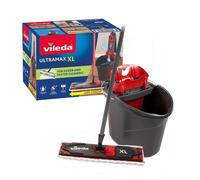 Vileda Mopa para suelo Ultramax XL Box, seca y húmeda, microfibra, 42 cm, Negro/Rojo