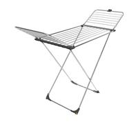 Vileda MAX - Tendedero de Acero Inoxidable | Alambres Gruesos Antiarrugas | Rejilla de Aluminio | para Interiores y Exteriores | Plegable