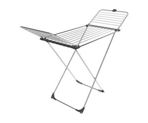 Vileda MAX - Tendedero de Acero Inoxidable | Alambres Gruesos Antiarrugas | Rejilla de Aluminio | para Interiores y Exteriores | Plegable