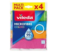 Vileda Paños de microfibra Microfibre Colors – Pack de 4, multiusos