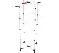 Vileda Mixer 4 Edición 2021 - Tendedero Vertical de Acero Inoxidable | 4 niveles | 8 rejillas | 40m de secado | Acero inoxidable | Ruedas giratorias | Blanco | Abierto 169 x 71 x 71 cm
