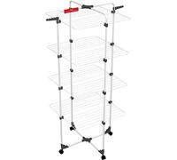 Vileda Mixer 4 - Tendedero Vertical de Torre de Acero, 40 Metros de Espacio de tendido, 4 Rejillas, Soporte para Ropa pequeña y Perchas, Dimensiones Abierto 169 x 71 x 71 cm, Color Blanco