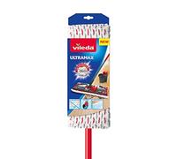 Vileda Mopa plana Ultramax 105 cm microfibra con mango telescópico Rojo/Blanco