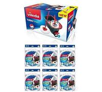 Vileda Nueva Mopa Turbo Smart con cubo de pedal + 6 recambios incluidos de microfibra
