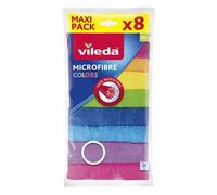 Vileda – Bayetas microfibra Colors – 30 x 30 cm – Colores variados – 8 unidades