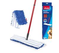 Vileda Mopa Pet Pro Flip – 2 en 1, recoge 3 veces más pelo de mascotas, recambio lavable