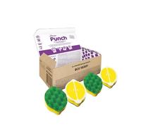 Vileda Punch Estropajo con Esponja Flexible, Pack de 4, Aroma Limón