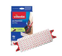 Vileda Recambio de mopa UltraMax – Apto para todo tipo de suelos duros – 1 unidad blanco/rojo