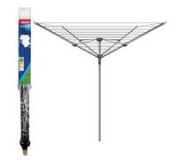 Vileda Secadora rotatoria de 4 brazos, tendedero para ropa de exterior con tendedero de 45 m, color plateado