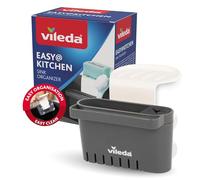 Vileda Soporte de esponja para fregadero, sin taladrar, soporte de esponja para cocina con ventosa, mini organizador para esponjas y cepillos, duradero y fácil de colocar