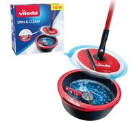 Vileda Spin & Clean Sistema de Fregado, Rojo y Negro, 335 x 176 x 343 mm