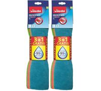 Vileda Style - Set de 4 bayetas Microfibras Colors XL, Colores Variados, 36 x 34 cm, 4 Unidades (Paquete de 2)
