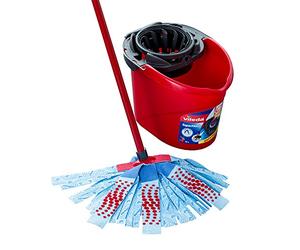 Vileda SuperMocio 3Action Mop y cubo de 10 L, rojo / azul