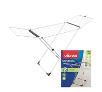 Vileda Tendedero Universal X-Legs - Acero, 18 m, alas plegables, ruedas y soporte para calcetines